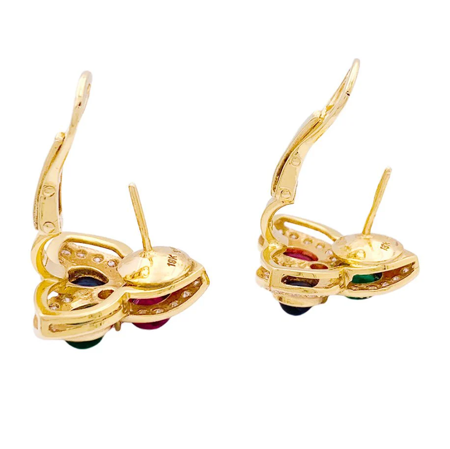 Boucles d'oreilles "Tutti Frutti" or jaune, éméraude, rubis, saphir et diamants - Image 4