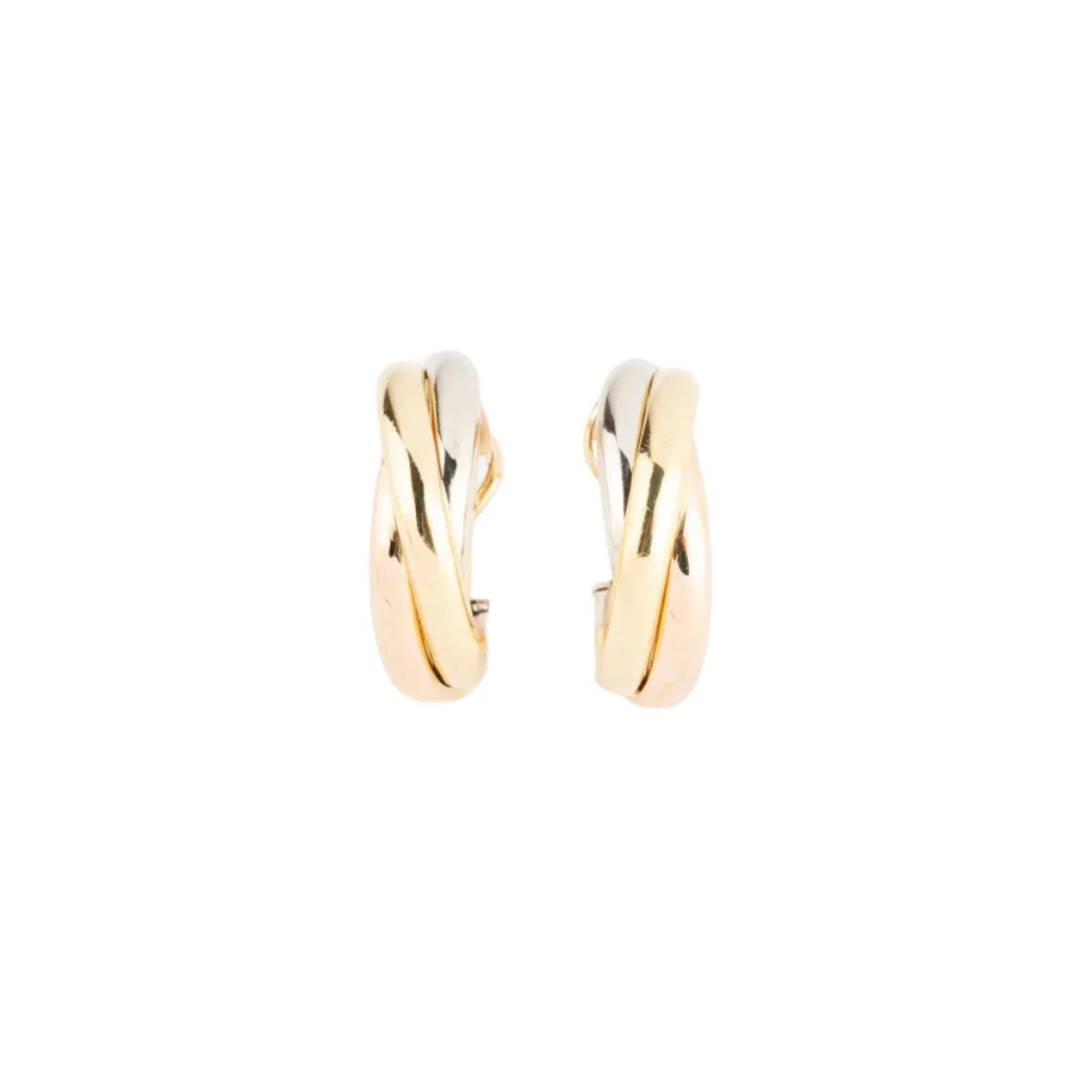 Boucles d'oreilles CARTIER "Trinity" en or jaune, or blanc et or rose