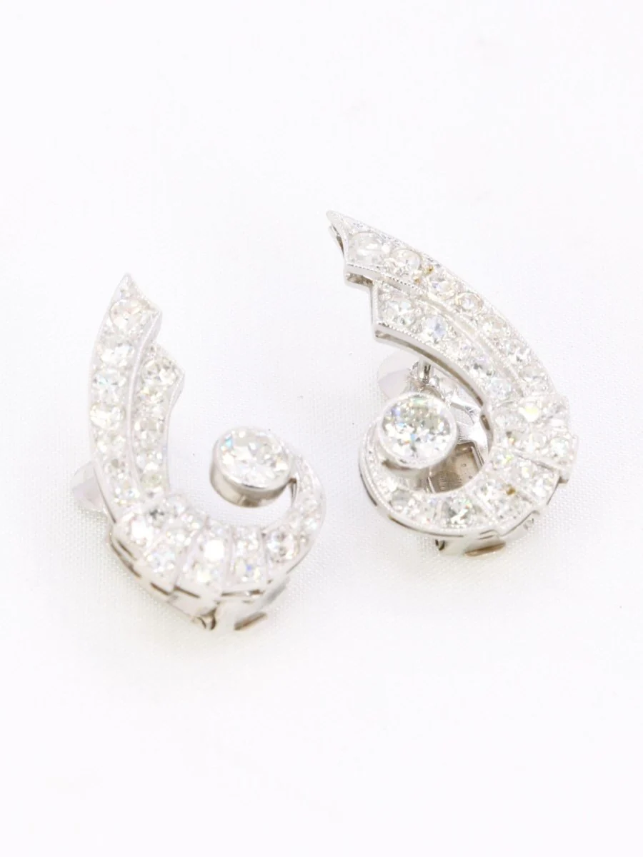 Boucles d'oreilles Ailes diamants Art Déco - Image 3