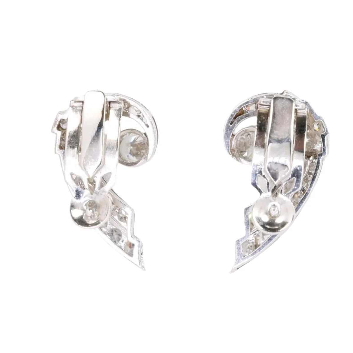 Boucles d'oreilles Ailes diamants Art Déco - Image 5