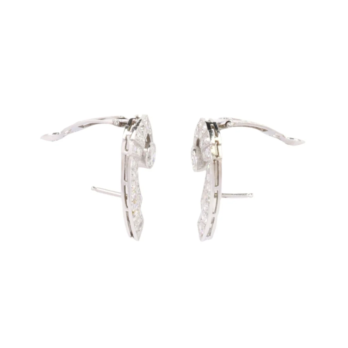 Boucles d'oreilles Ailes diamants Art Déco - Image 6