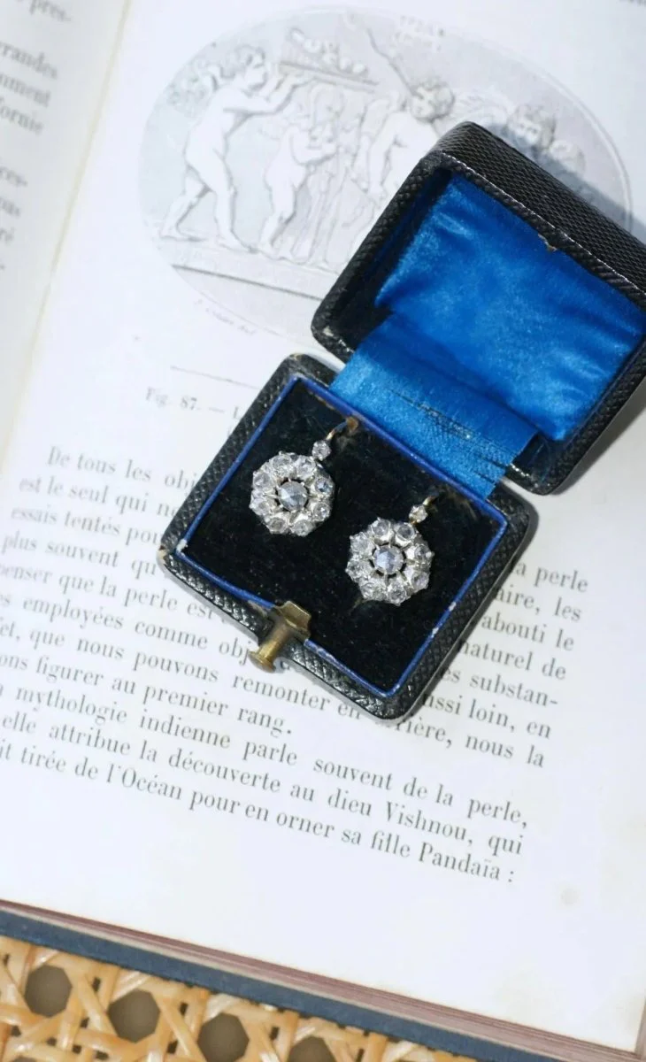 Dormeuses Marguerite Diamants Taille Rose - Image 10