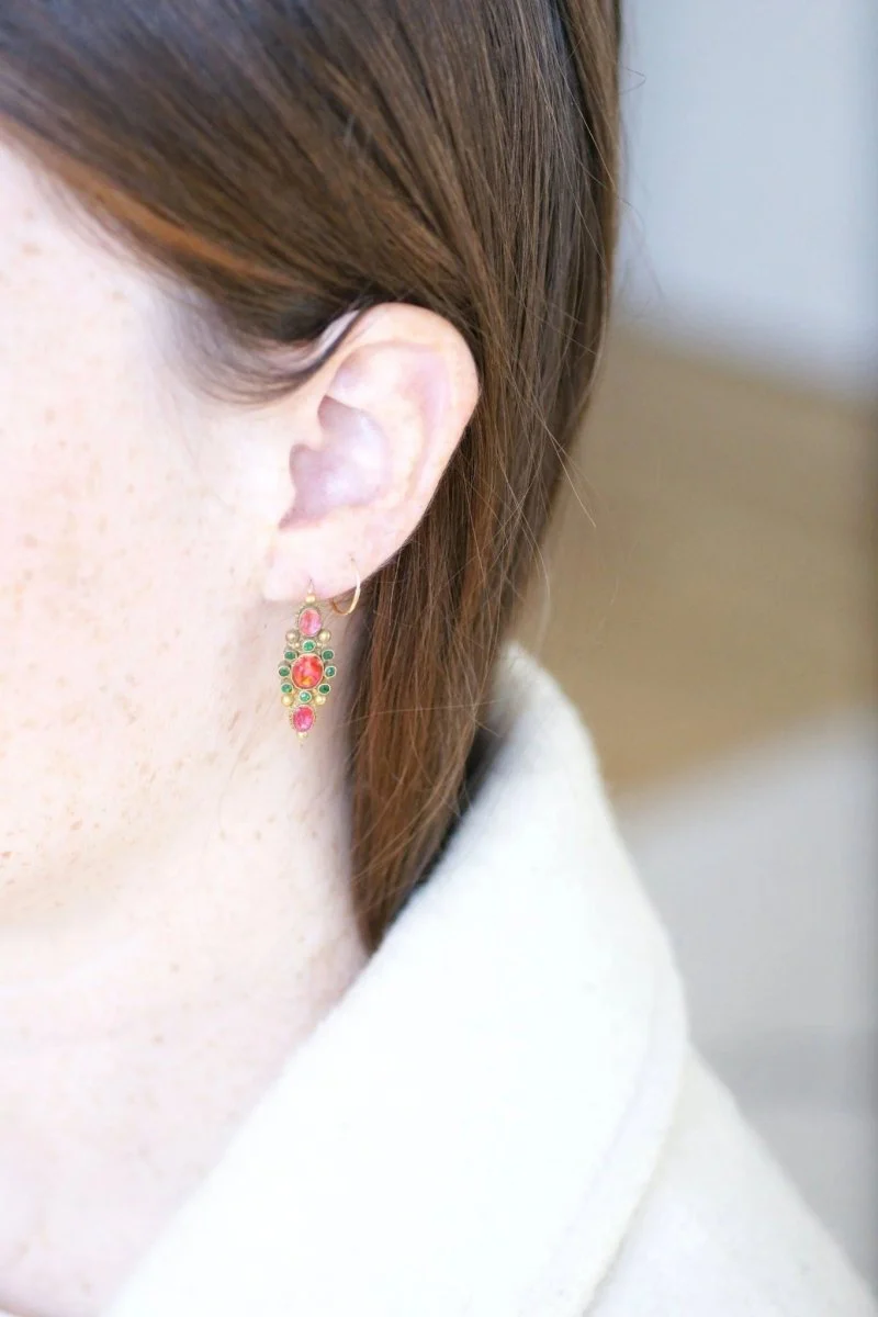 Boucles d’oreilles Poissardes en or et strass - Image 6