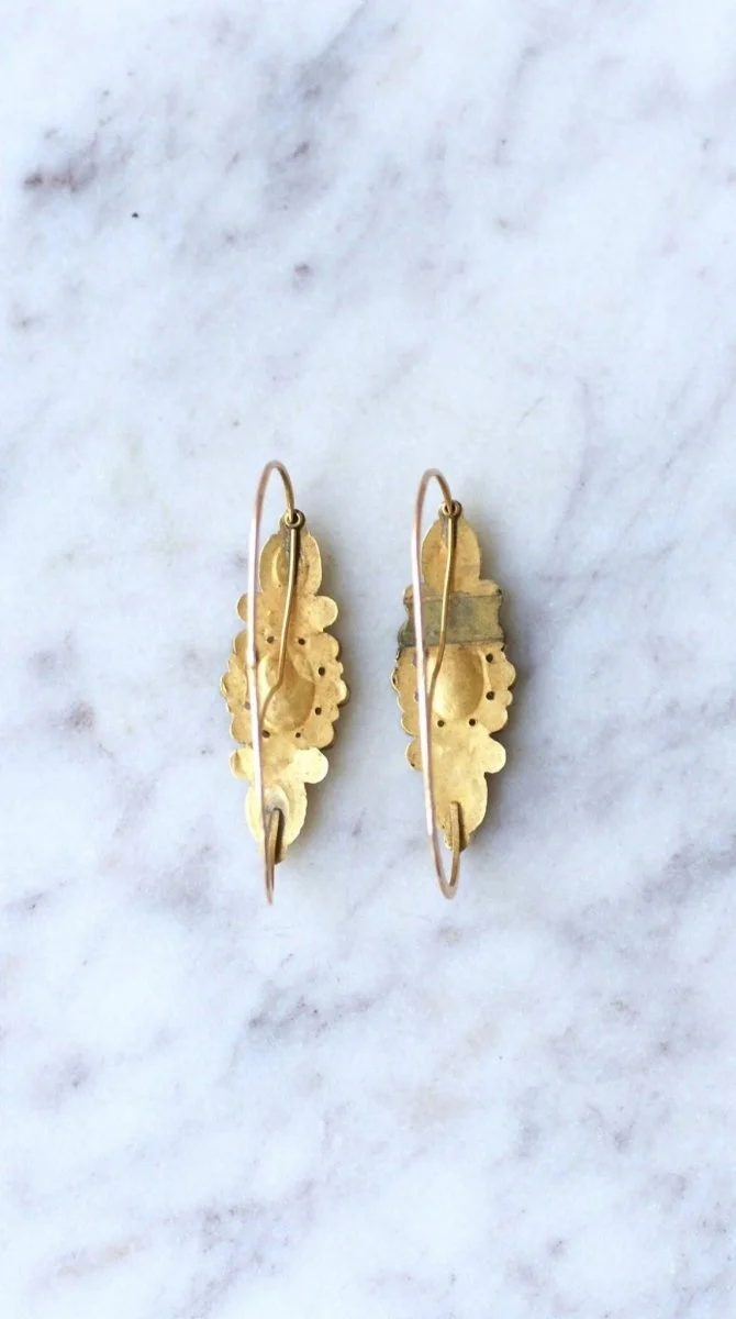 Boucles d’oreilles Poissardes en or et strass - Image 7
