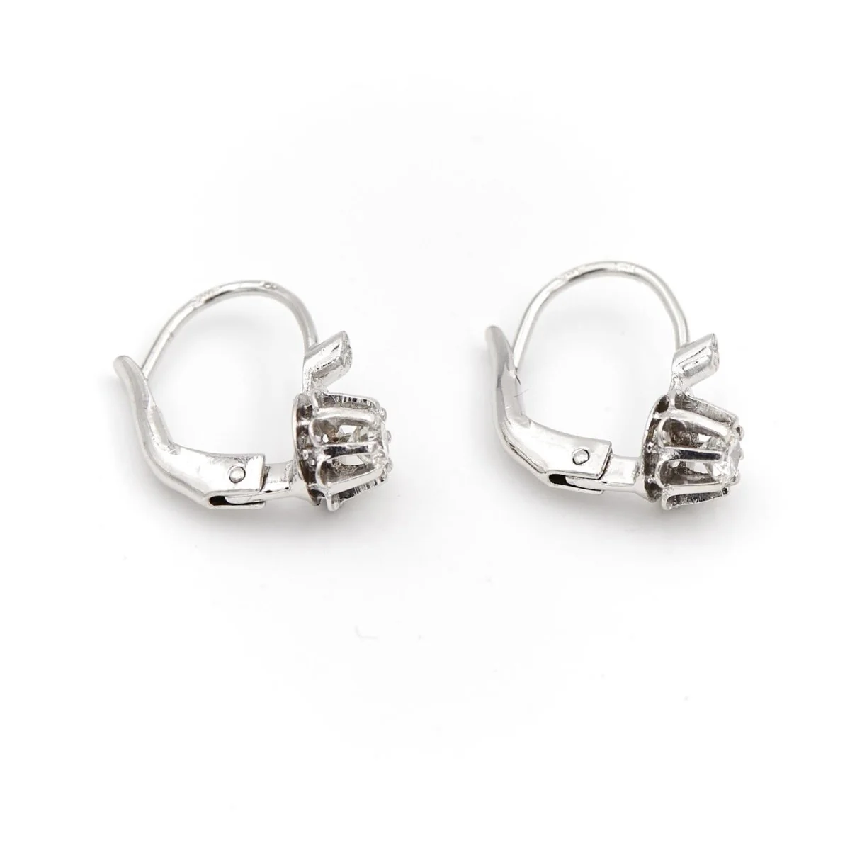 Boucles d'oreilles Art déco Or blanc Diamant - Image 4