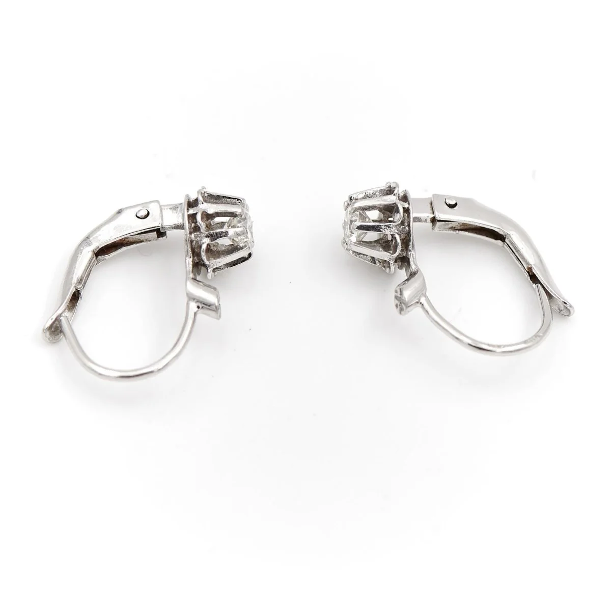 Boucles d'oreilles Art déco Or blanc Diamant - Image 5