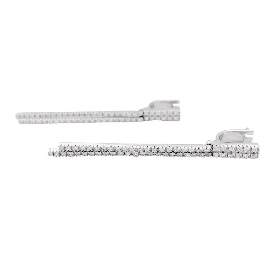 Boucles d'oreilles Pendantes, "Barettes" en or blanc et diamants - Image 4
