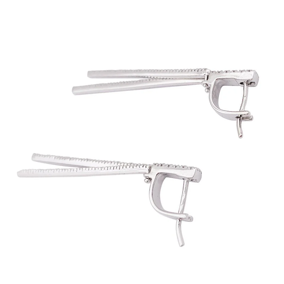 Boucles d'oreilles Pendantes, "Barettes" en or blanc et diamants - Image 5