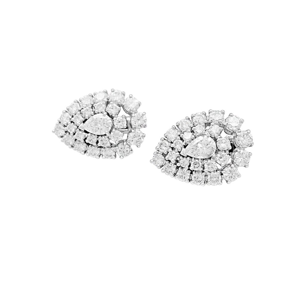 Boucles d'oreilles Clips BOUCHERON en platine et diamants - Image 4