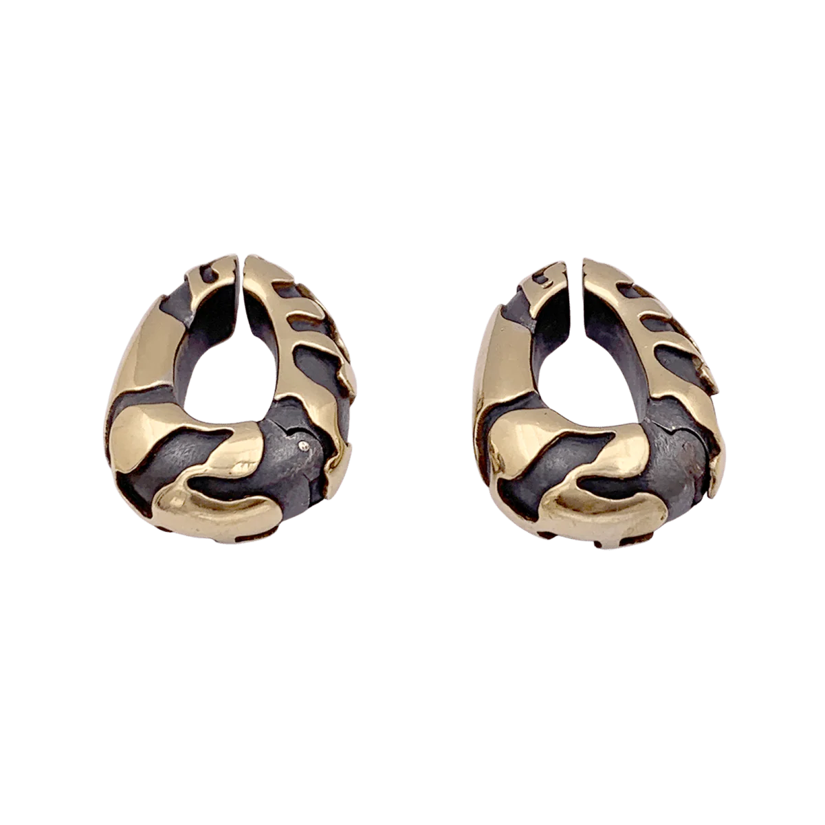 Boucles d'oreilles Clips en or jaune et bronze - Image 4