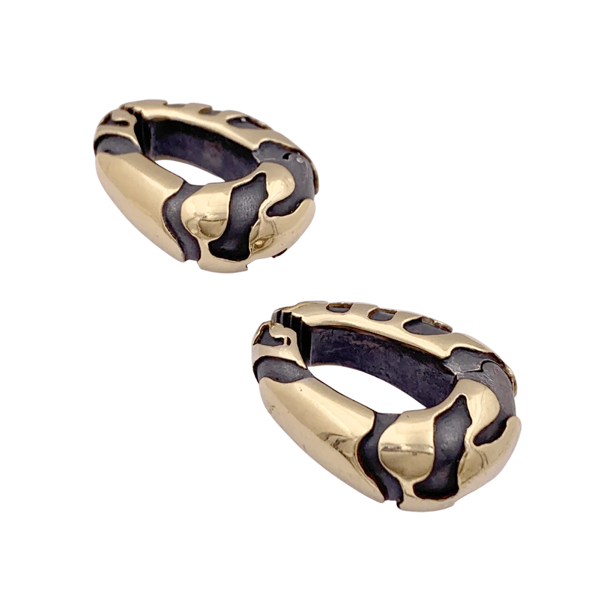 Boucles d'oreilles Clips en or jaune et bronze - Image 5