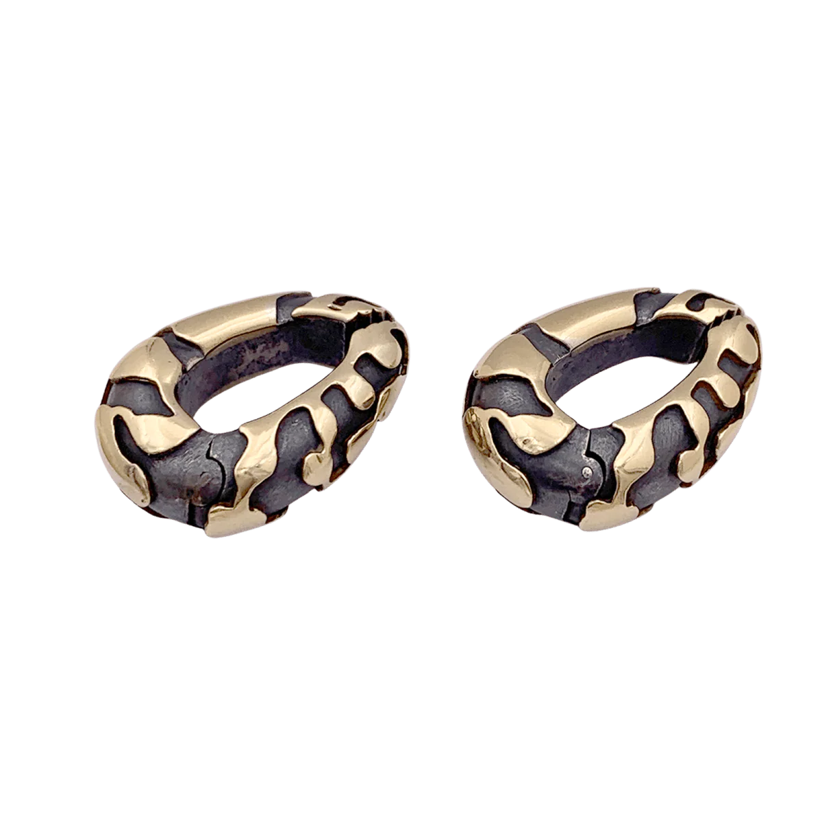 Boucles d'oreilles Clips en or jaune et bronze - Image 6