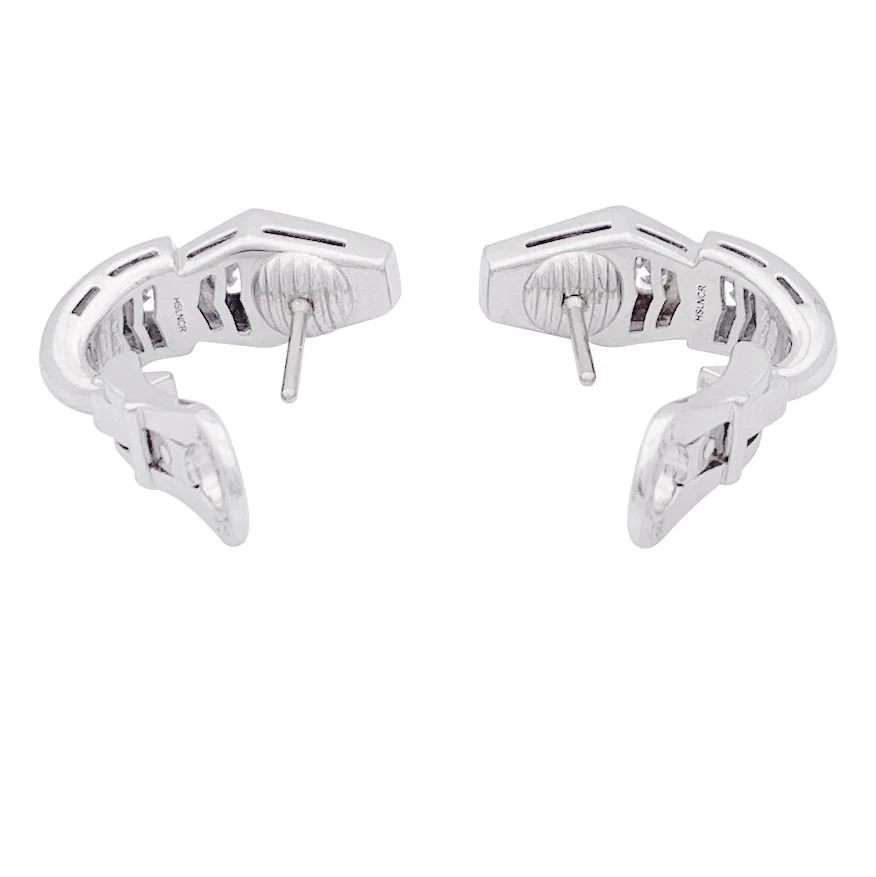 Boucles d'oreilles BULGARI "Serpenti Viper" en or blanc et diamant - Image 4