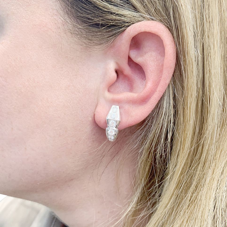 Boucles d'oreilles BULGARI "Serpenti Viper" en or blanc et diamant - Image 6
