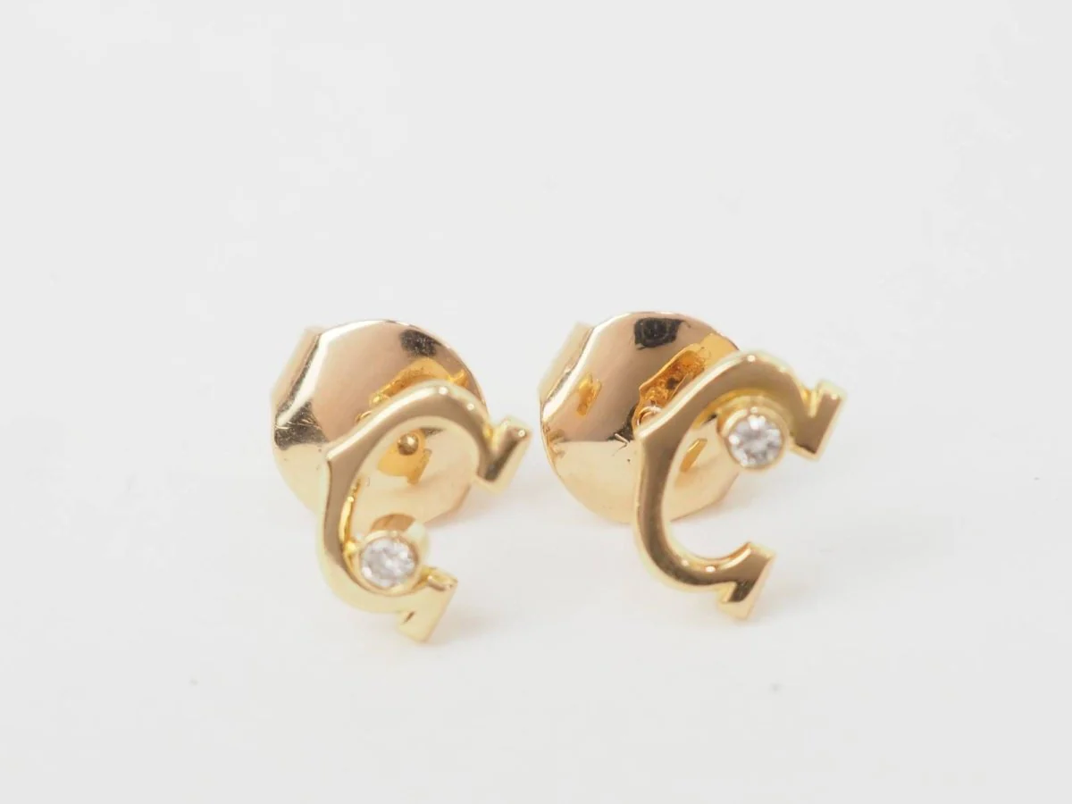 Boucles d'oreilles Cartier C en or jaune et diamants - Image 5