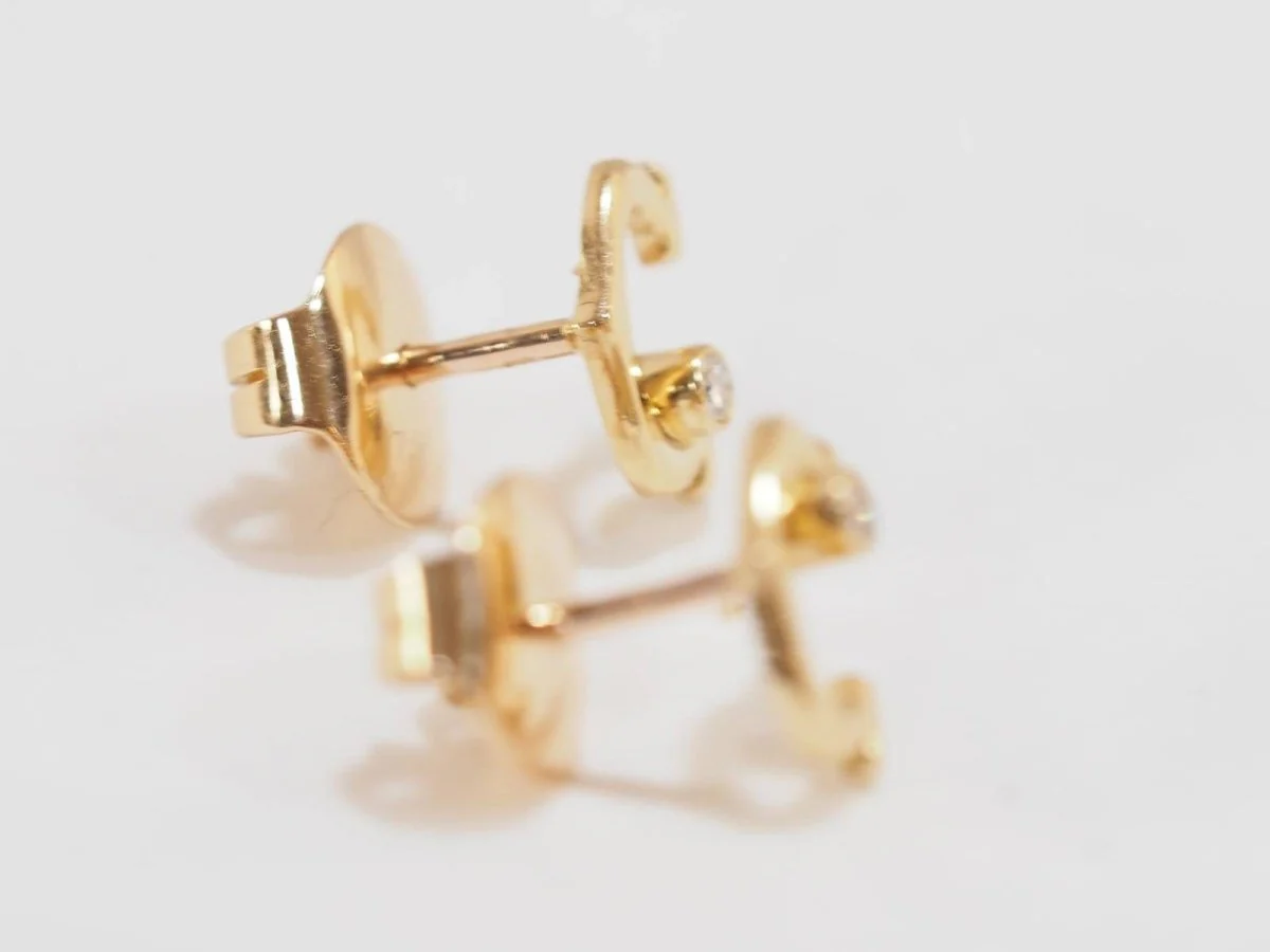 Boucles d'oreilles Cartier C en or jaune et diamants - Image 6