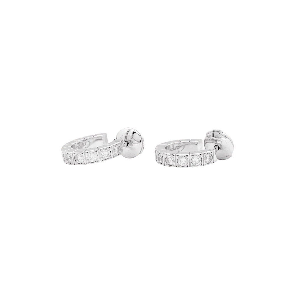 Boucles d'oreilles Créoles CARTIER "Lanière" en or blanc et diamants - Image 4