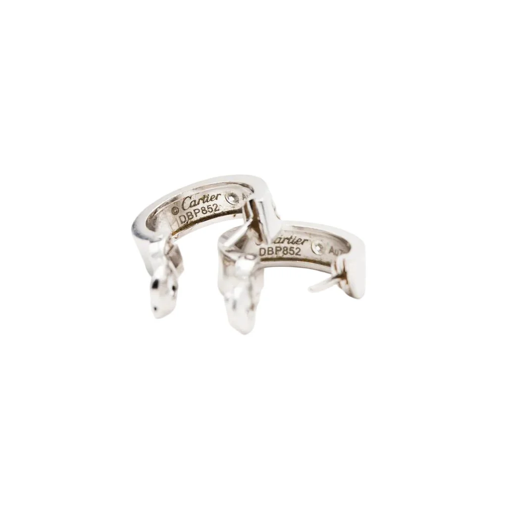 Boucles d'oreilles Créoles CARTIER "Love" en or blanc et diamants - Image 5