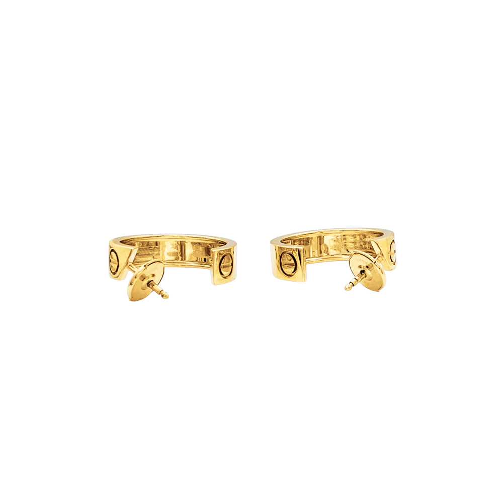 Boucles d'oreilles Créoles CARTIER "Love" en or jaune - Image 5