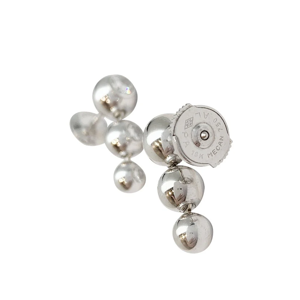 Boucles d'oreilles CARTIER, "Perles de diamants", en or blanc, diamants - Image 7