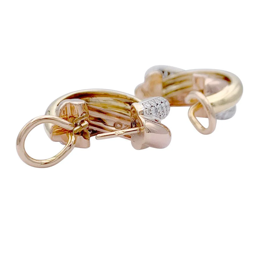 Boucles d'oreilles Cartier, "Trinity", 3 ors, diamants. - Image 4