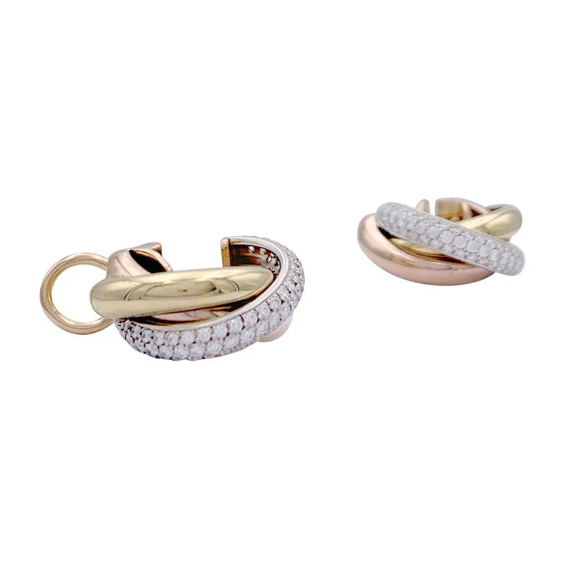 Boucles d'oreilles Cartier, "Trinity", 3 ors, diamants. - Image 5