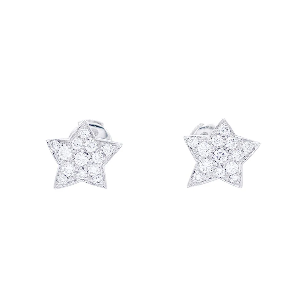 Boucles d'oreilles CHANEL "Comète" en or blanc et diamants