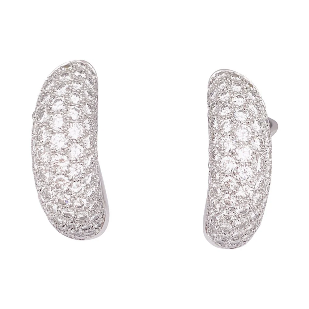 Boucles d'oreilles CHAUMET "Hommage à Venise" en or blanc et diamants - Image 3