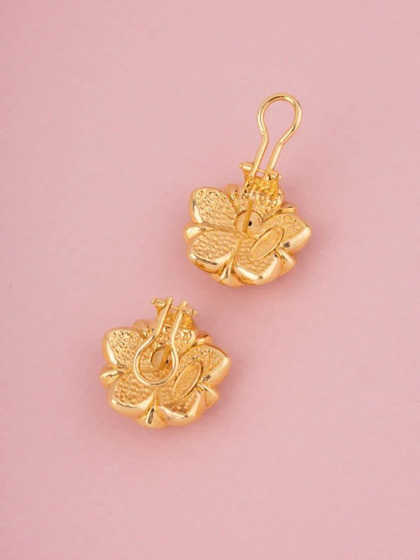 CHIMENTO boucles d'oreilles fleur en or jaune 18k - Image 2