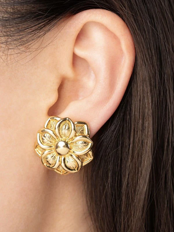 CHIMENTO boucles d'oreilles fleur en or jaune 18k - Image 3