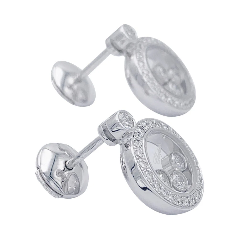 Boucles d'oreilles Chopard, "Happy Diamonds" en or blanc, diamants - Image 4