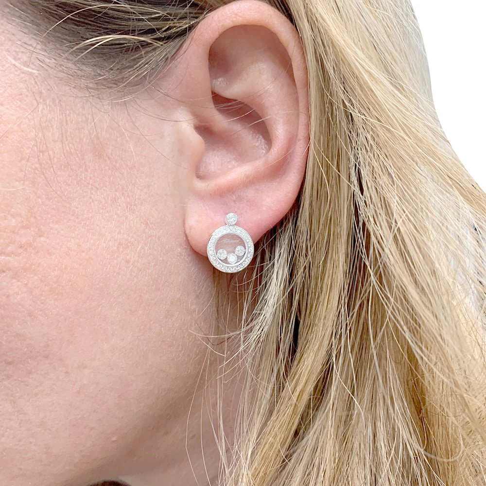 Boucles d'oreilles Chopard, "Happy Diamonds" en or blanc, diamants - Image 6