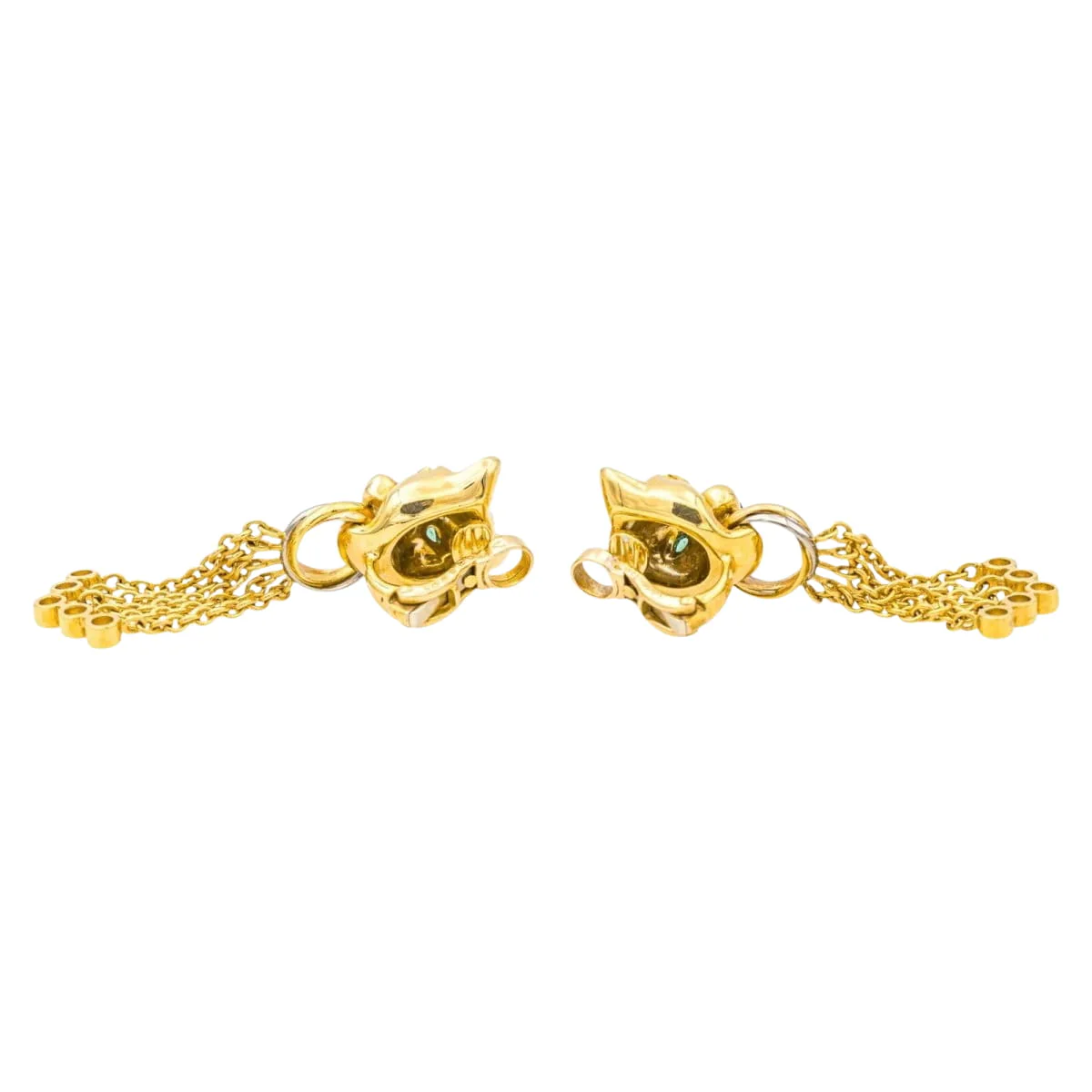 Boucles d'oreilles Clips CARTIER "Panthère" en or jaune, émeraudes et diamants - Image 5
