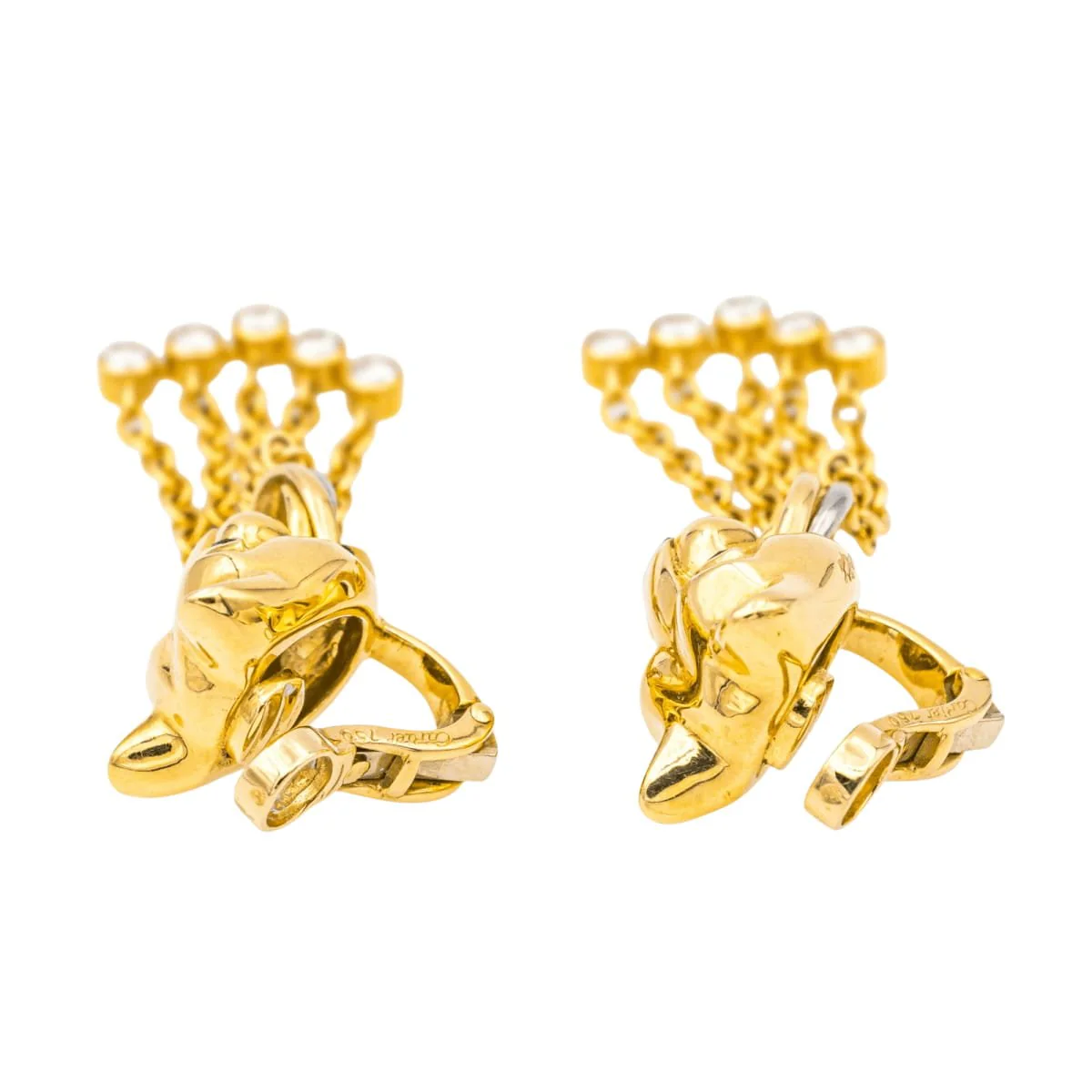 Boucles d'oreilles Clips CARTIER "Panthère" en or jaune, émeraudes et diamants - Image 6