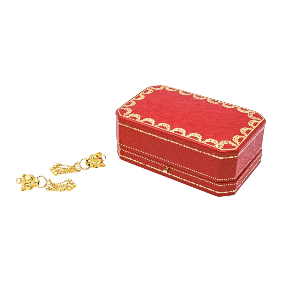 Boucles d'oreilles Clips CARTIER "Panthère" en or jaune, émeraudes et diamants - Image 8