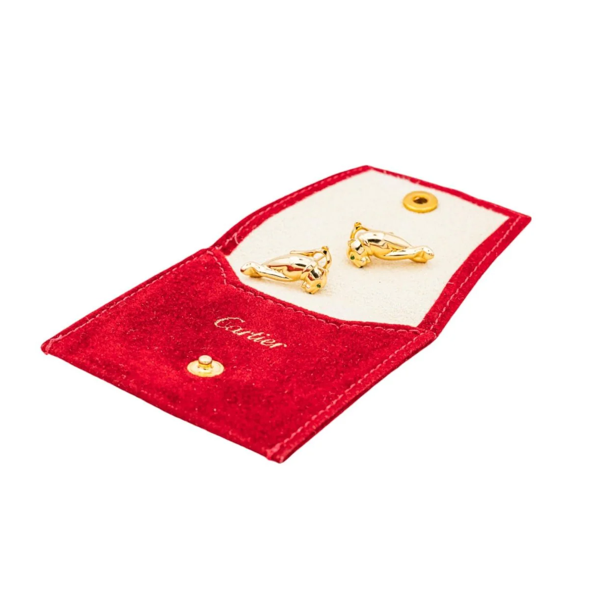 Boucles d'oreilles Clip CARTIER "Panthère" en or jaune, or blanc, grenats et onyx - Image 11