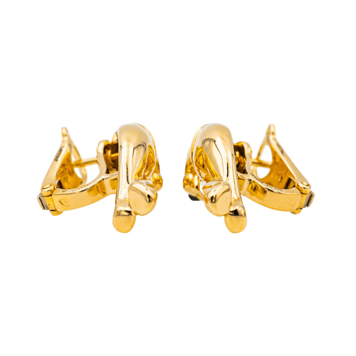 Boucles d'oreilles Clip CARTIER "Panthère" en or jaune, or blanc, grenats et onyx - Image 5