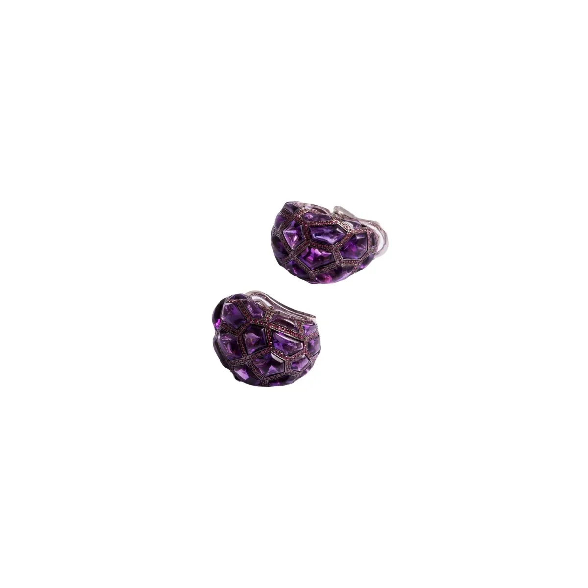 Boucles d'oreilles Clip DE GRISOGONO en or blanc et améthystes