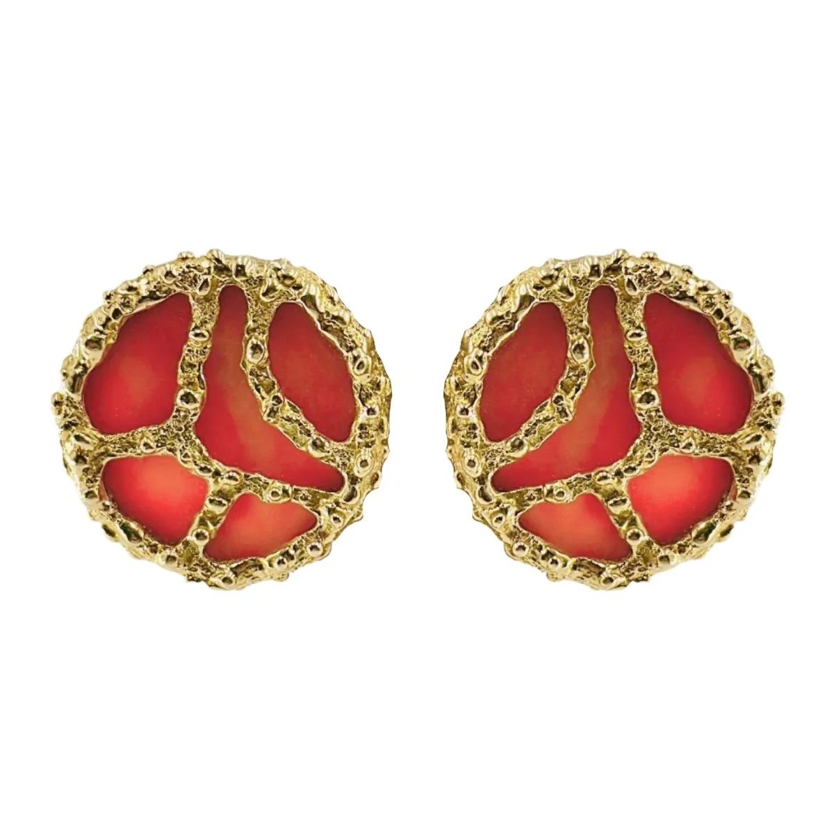 Boucles d'oreilles Clip MAUBOUSSIN en or jaune et corail