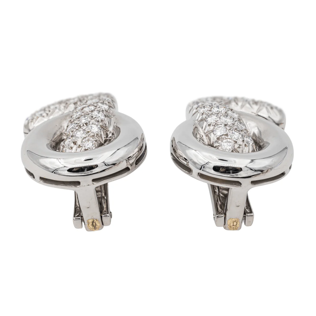 Boucles d'oreilles Clip en or blanc et diamants - Image 4
