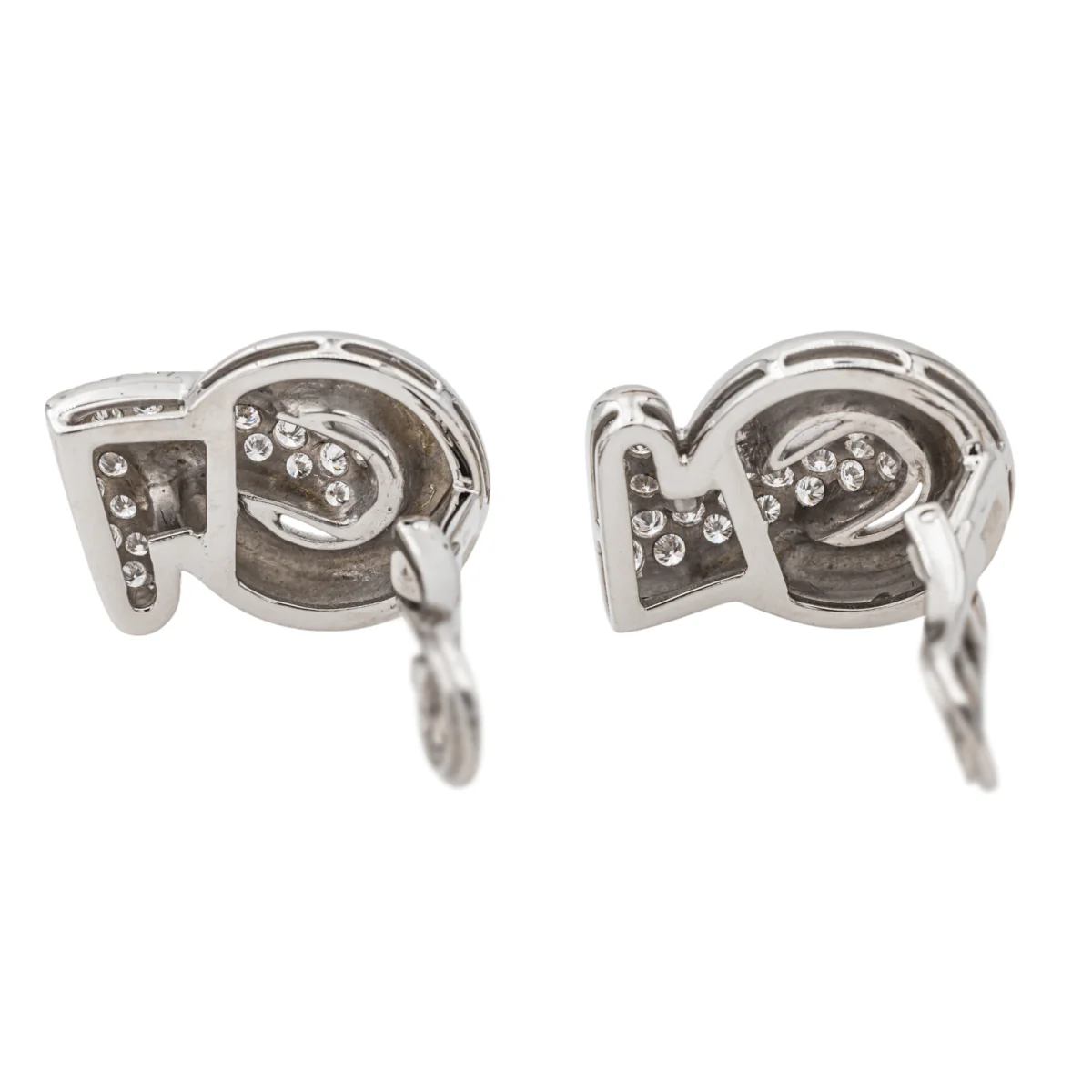 Boucles d'oreilles Clip en or blanc et diamants - Image 7