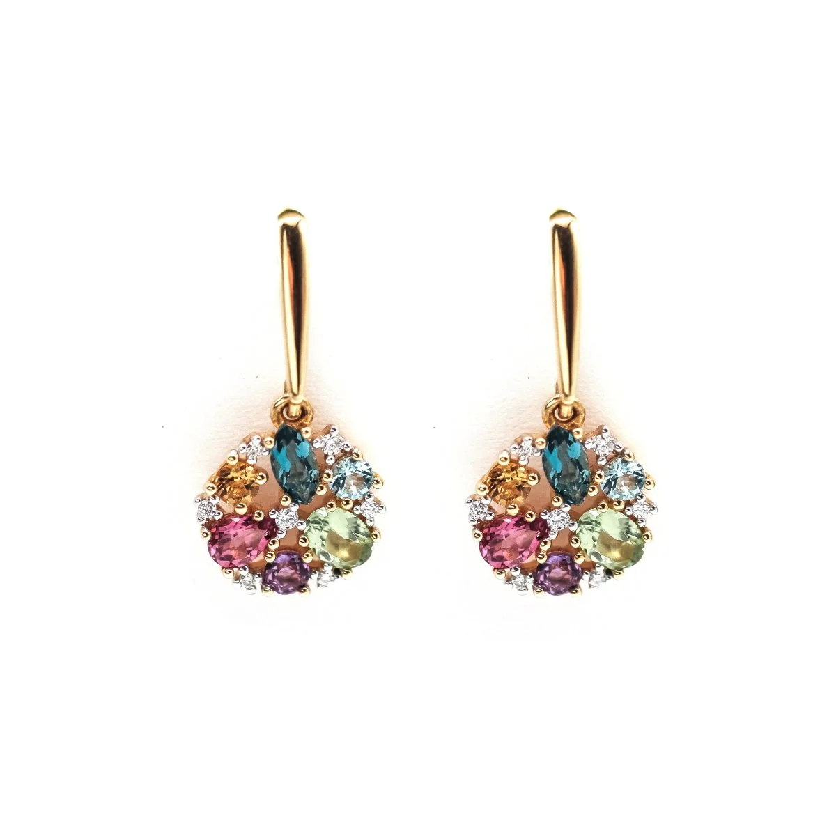 Boucles d'oreilles Pendantes RAINBOW en or jaune et diamants - Image 6