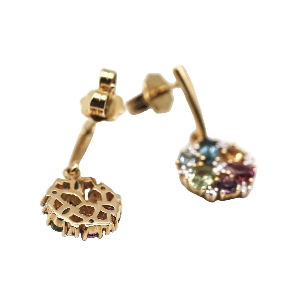 Boucles d'oreilles Pendantes RAINBOW en or jaune et diamants - Image 8
