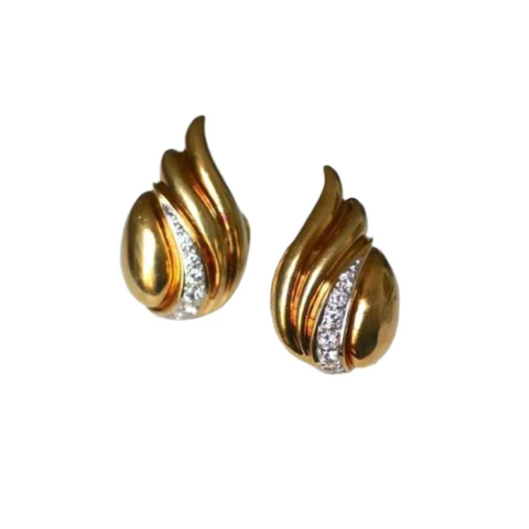 Boucles d'oreilles clip or et diamants
