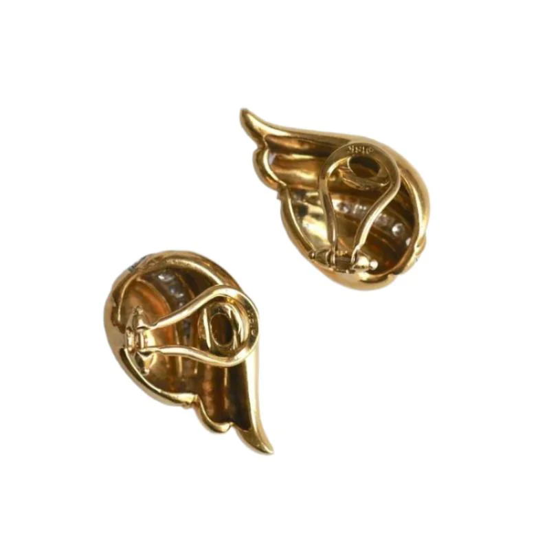 Boucles d'oreilles clip or et diamants - Image 3