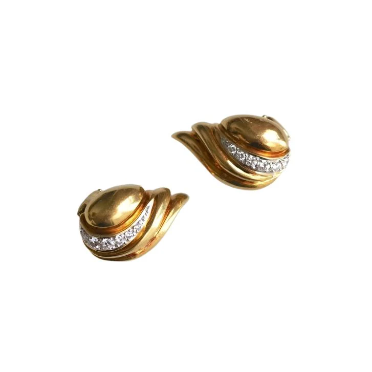 Boucles d'oreilles clip or et diamants - Image 4