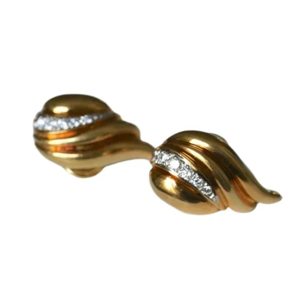 Boucles d'oreilles clip or et diamants - Image 5