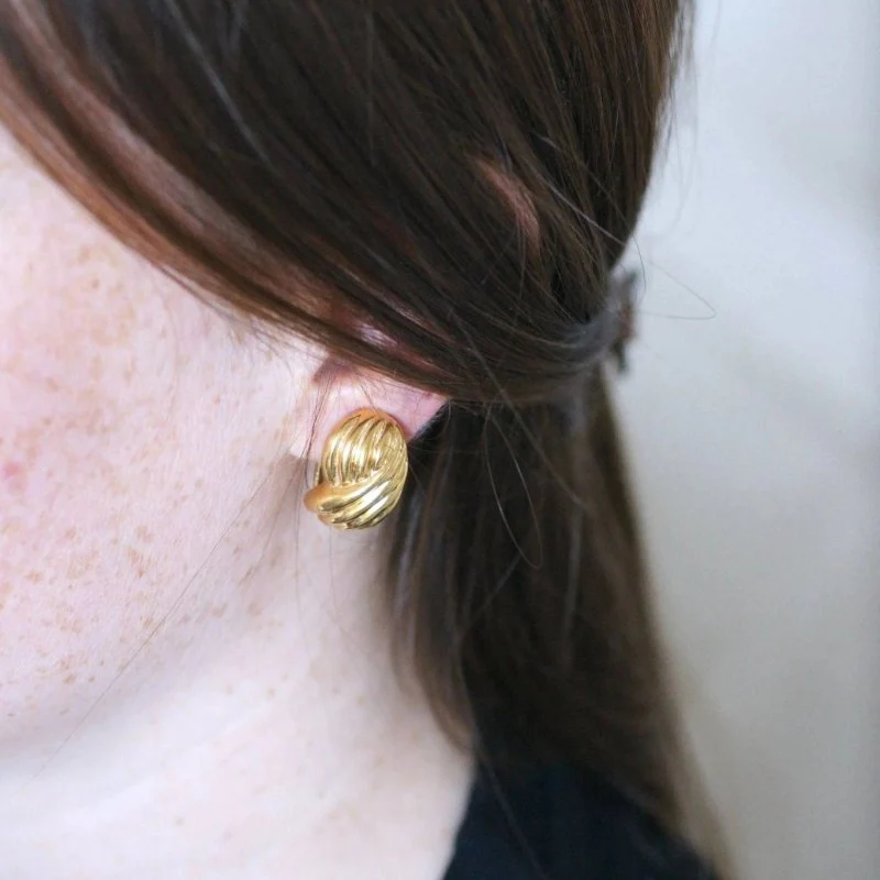 Boucles d'oreilles clip torsade or - Image 2