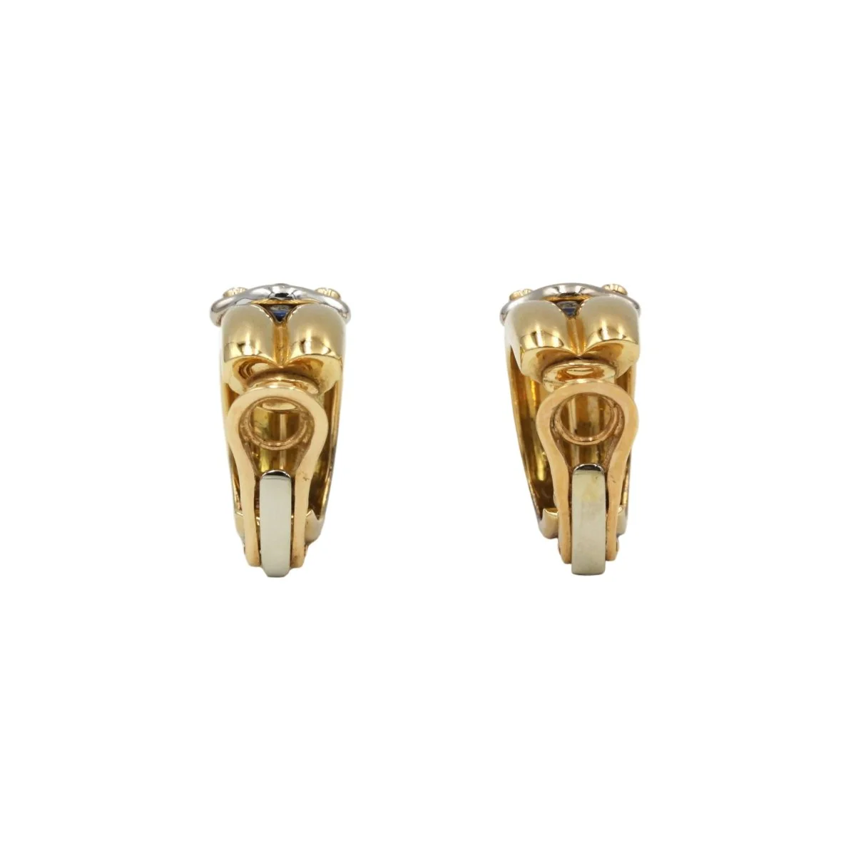 Boucles d'oreilles Clips CHAUMET en or blanc, or jaune et saphirs - Image 3