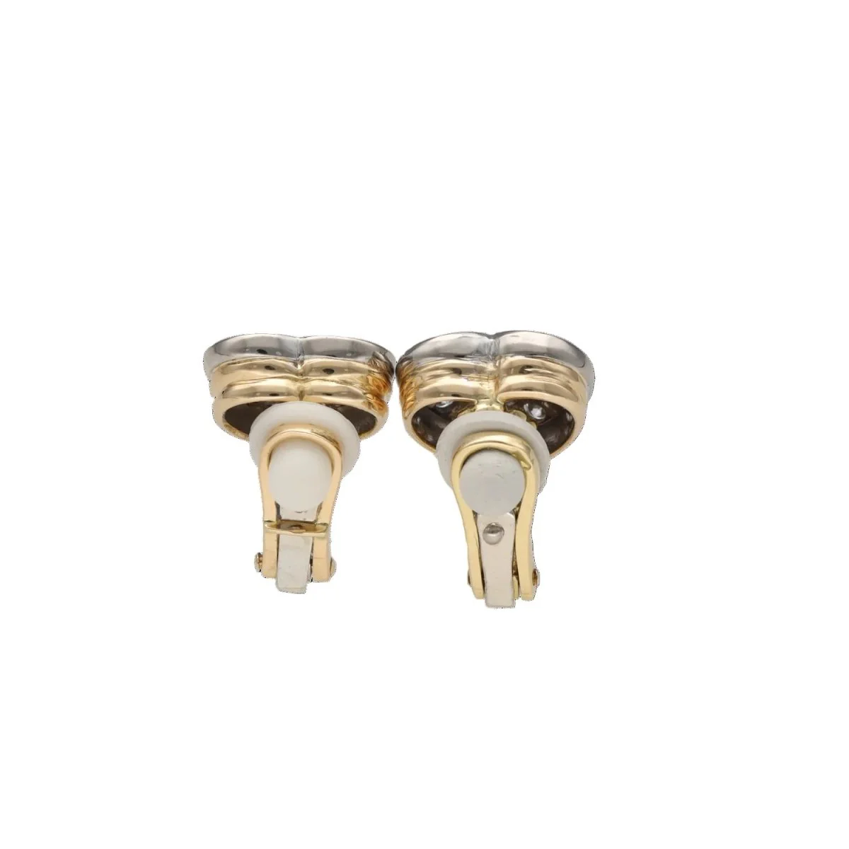 Boucles d'oreilles Clips en or blanc, or jaune et diamants - Image 4